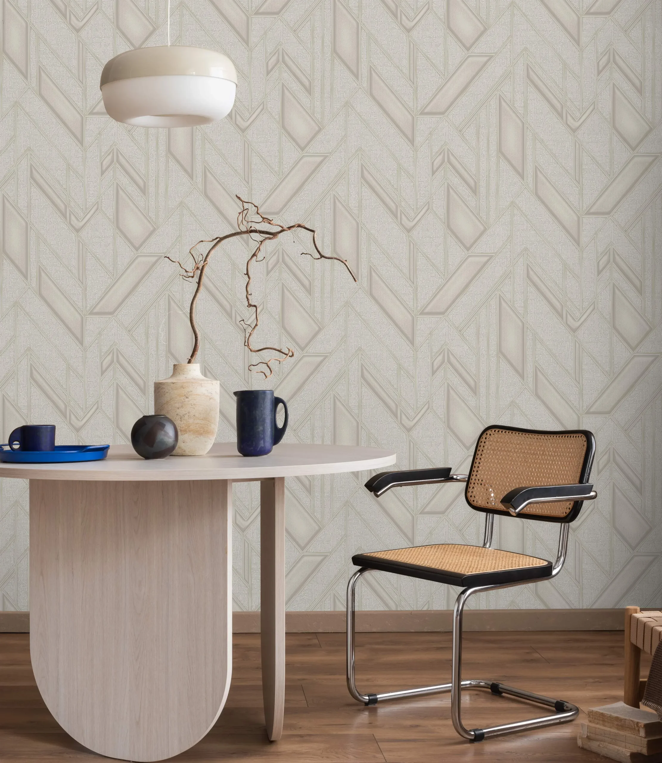 Beige Embossed Wallpaper – Understated Shimmer (24113-2)